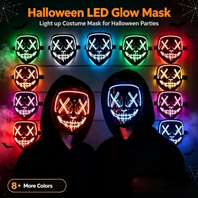 Led Purge Mask Halloween - 2026 Wireless Neon LED Purge Mask