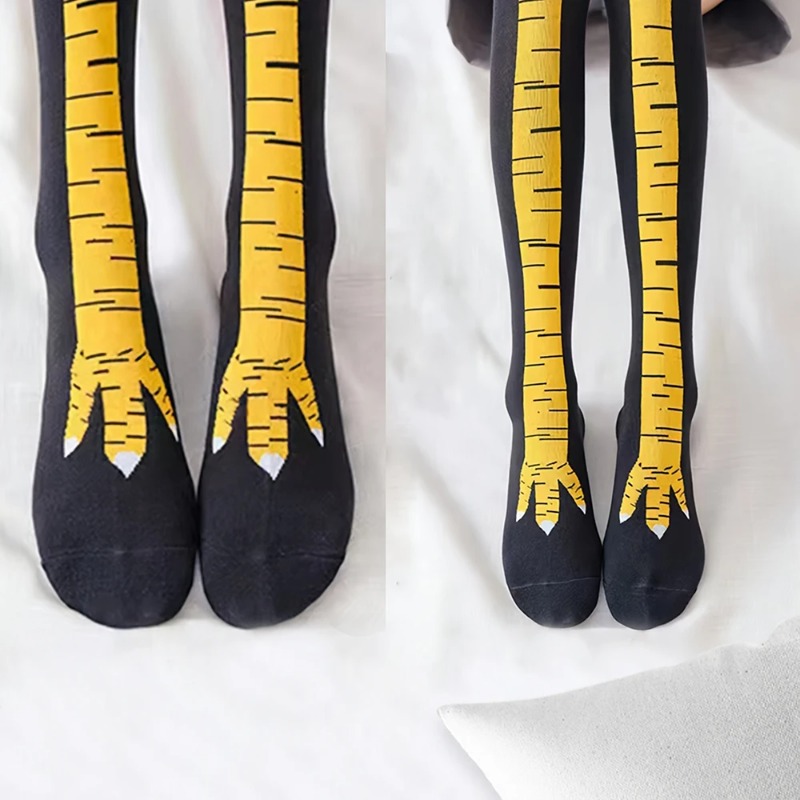 1/2/5 Pairs Women Knee High So - Funny Chicken Leg Socks ulasan dan harga