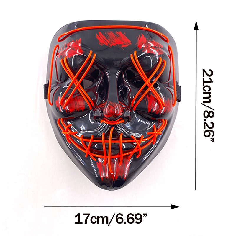 Wireless Neon LED Purge Mask G - Led Purge Mask Halloween ulasan dan harga