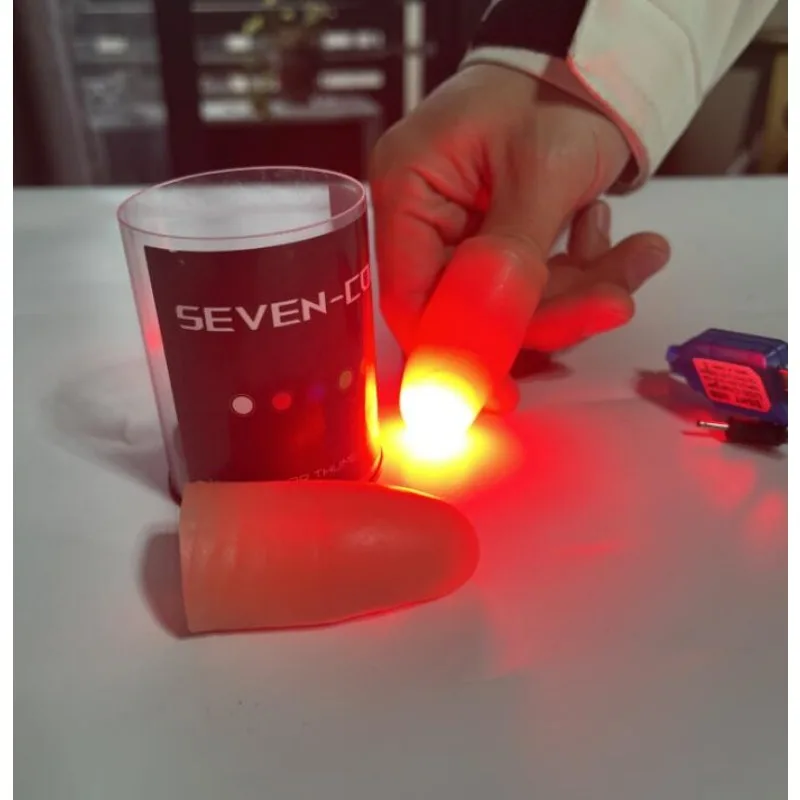 Super Light Seven Colors LED L - Thumb Tip Magic Trick Set ulasan dan harga