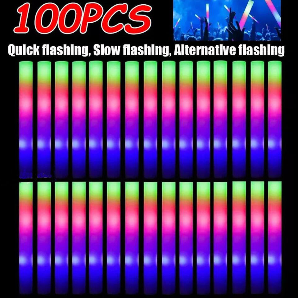 Glow Sticks Bulk 100Pack LED L - Flashing Led Foam Sticks Party ulasan dan harga