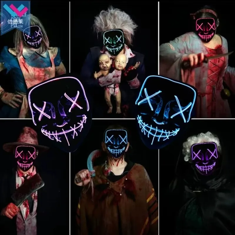 2026 Wireless Neon LED Purge M - Led Purge Mask Halloween ulasan dan harga