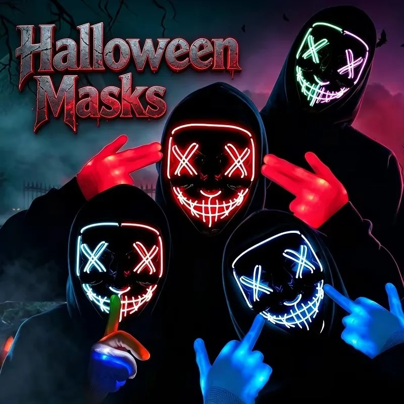 2026 Wireless Neon LED Purge M - Led Purge Mask Halloween ulasan dan harga