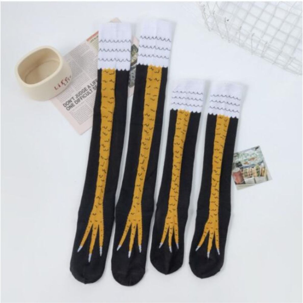 Novelty Cotton High Tube Chick - Funny Chicken Leg Socks ulasan dan harga