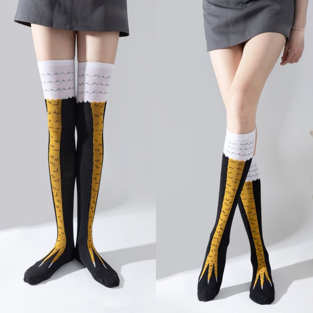 Novelty Cotton High Tube Chick - Funny Chicken Leg Socks ulasan dan harga