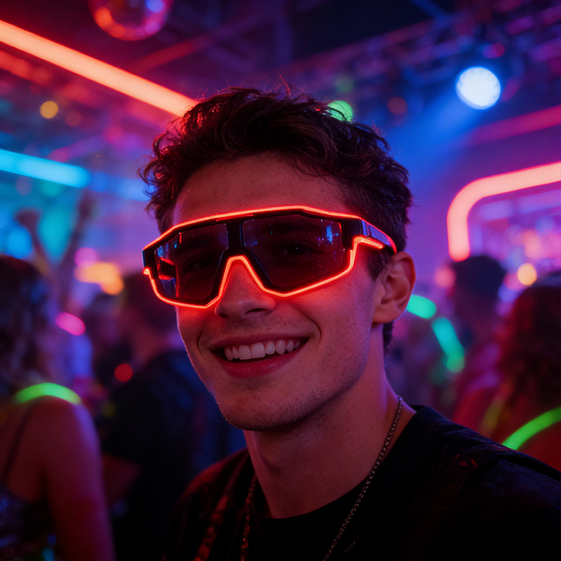 Cool Windproof LED Flashing Gl - Glow In The Dark Party Glasses ulasan dan harga