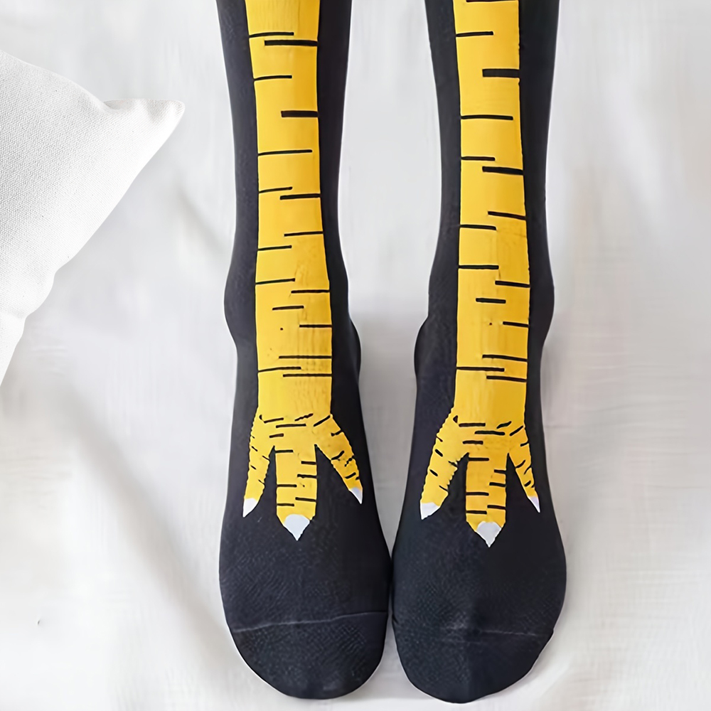 1/2/5/10 Pairs Women Knee High - Funny Chicken Leg Socks ulasan dan harga
