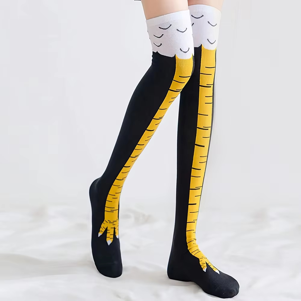 1/2/5 Pairs Women Knee High So - Funny Chicken Leg Socks ulasan dan harga