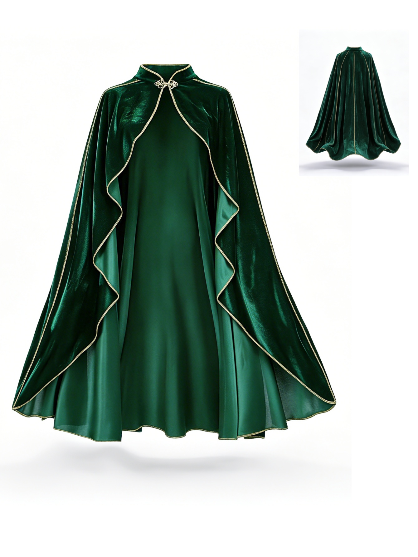 Women Vintage Green Velvet Cap - Medieval Renaissance Dress Women ulasan dan harga