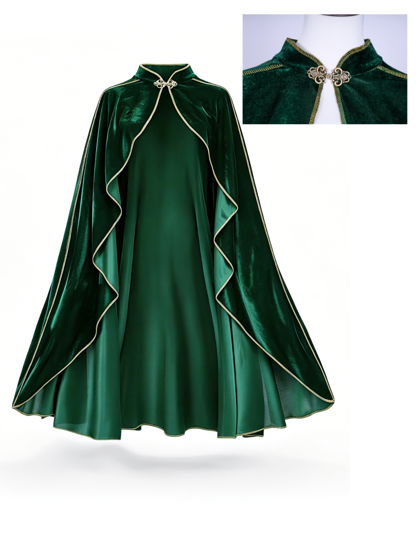 Women Vintage Green Velvet Cap - Medieval Renaissance Dress Women ulasan dan harga