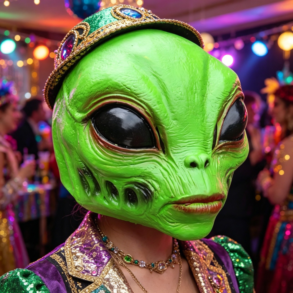 Halloween Alien Mask Party Cos - Latex Alien Mask Realistic ulasan dan harga
