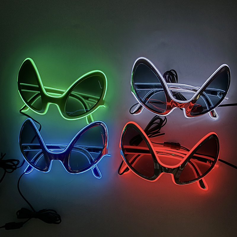 Cool Light Up LED Alien Glasse - Glow In The Dark Party Glasses ulasan dan harga