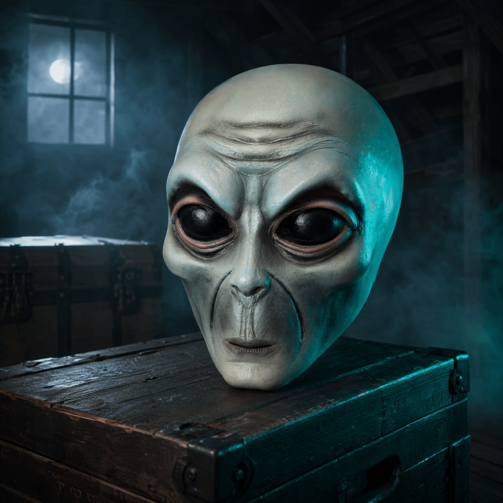 Latex Material Alien Mask Gree - Latex Alien Mask Realistic ulasan dan harga