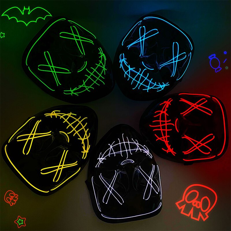 Halloween Neon Led Purge Mask  - Led Purge Mask Halloween ulasan dan harga